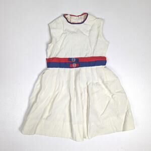 Vtg Dress Girls Sz 6 Cream Retro 50s/60s Party Rockabilly Classic